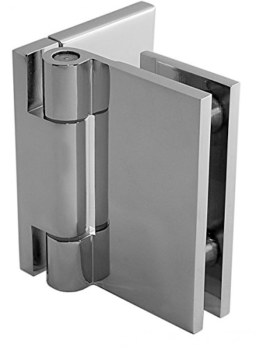 Konzept Design Glasbeschläge GmbH Scharnier für Dusch-Tür, Duschtür Beschlag 'Slim Line', Glas-Wand, 90°, Chrom
