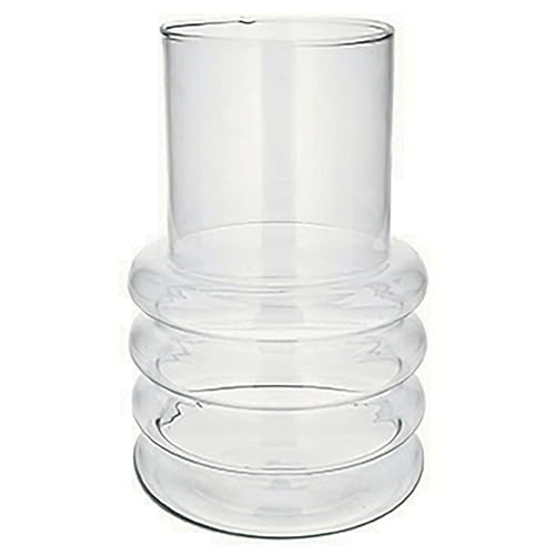 Design Vasen aus Glas in Ring-Optik Vasen Kurve - Vasen Curve - Vase mit Ringen - Moderne Vasen - Nordische Stilvase - Boho-Vase - Pampasgrasvasen - Runde Vase Farbe 4 Ringe - H 27,5 cm (Ø 13/18 cm)