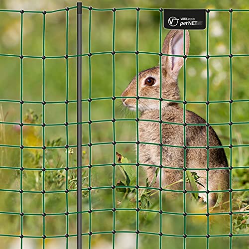 VOSS.PET Premium Kaninchenzaun petNET® 12m, 65cm Kaninchennetz Hasenauslauf Elektronetz Kleintiernetz Hasenzaun