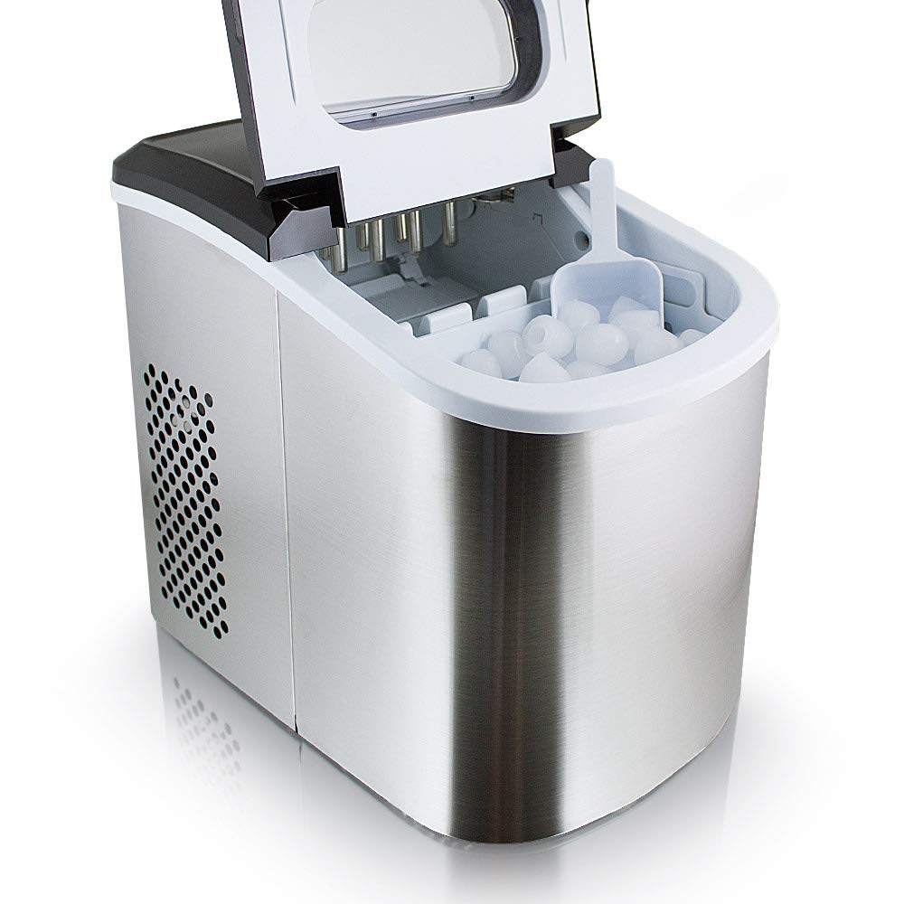 Eiswürfelmaschine Eiswürfelbereiter Eiswürfel Ice Maker EIS Maschine Icemaker (Edel Stahl)