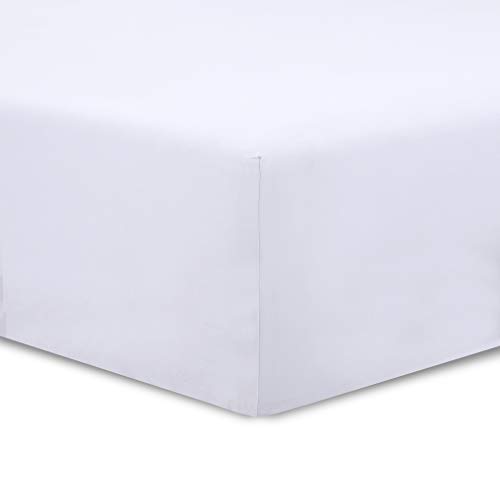 VISION - 2 Bettbezüge 90 x 200 cm, Farbe: Weiß, 100 % Baumwolle: 57 Fäden/cm², 4 elastische Ecken, 30 cm Spannhöhe