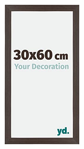 yd. Your Decoration - Bilderrahmen 30x60 cm - Fotorahmen von MDF mit Acrylglas - Antireflex - Ausgezeichneter Qualität - Eiche Dunkel - Mura,