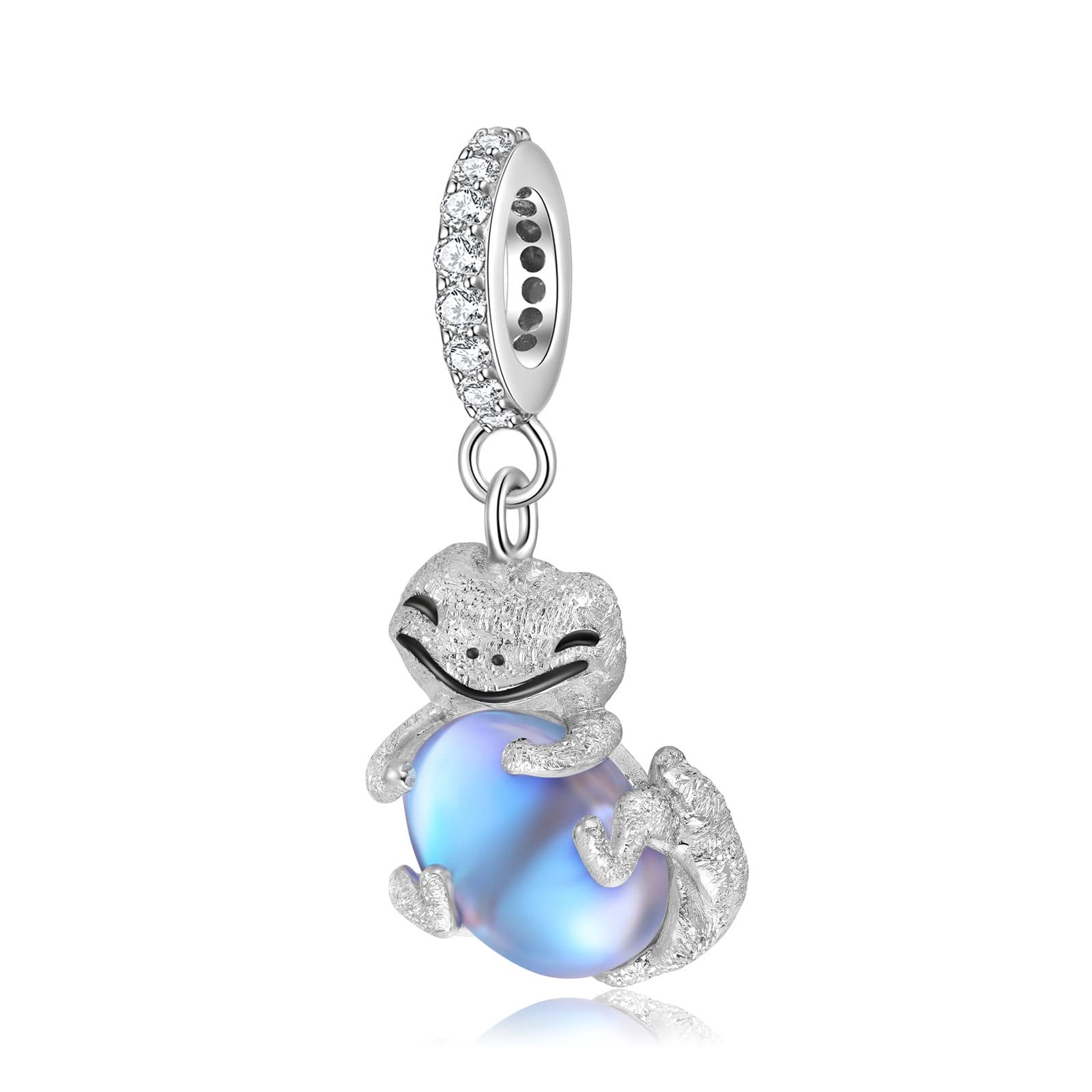 DYXIA 925 Sterling Silber süßer Gecko Charm Beads Emaille Drop Kleber DIY handgefertigter Anhänger for Pandora Troll Chamilia Biagi European Style Armband & Halsketten PD0820