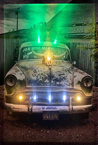 Samarkand - Lights LED-Bild mit Beleuchtung LED- Bilder Leinwandbild 65 x 45 cm Leuchtbild OLD CAR/ROUTE 66