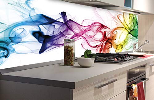 DIMEX LINE Küchenrückwand Folie selbstklebend Rauch 180 x 60 cm | Klebefolie - Dekofolie - Spritzschutz für Küche | Premium QUALITÄT