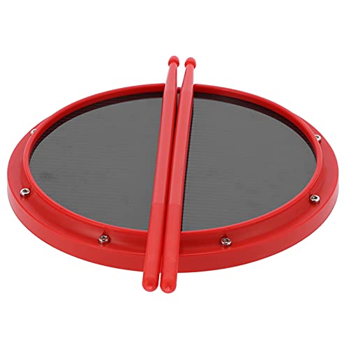 Kohlefaser-Dumb-Drum-Pad, Drum-Pad aus hochdichter Kohlefaser, gute Elastizität, mit 2 Trommelstöcken zum Spielen für Musik-Player(rot)
