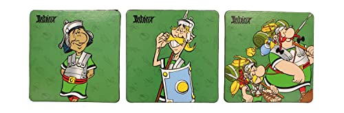 SD Toys Legionär-Untersetzer Asterix, Kork, Mehrfarbig, 3 x 9 x 9 cm, 6 Stück, Bunt, One Size