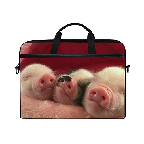LUNLUMO Drei niedliche Happy Little Piggy Wiggy Babies 15 Zoll Laptop- und Tablet-Tasche, strapazierfähige Tablet-Hülle für Business/College/Damen/Herren