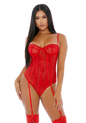 Forplay Sheer Up Mesh Teddy - Red, 100 g