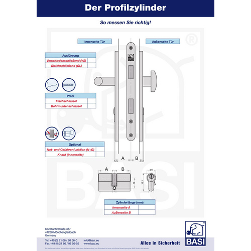 BASI Profil-Knaufzylinder »AS«, in verschiedenen Ausführungen 2