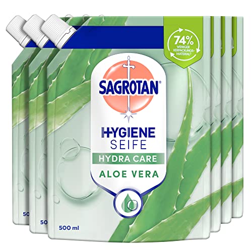 Sagrotan Handseife Nachfüller Aloe Vera – 6 x 500 ml Flüssigseife