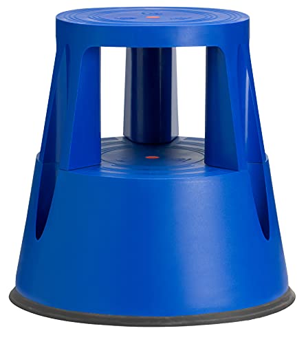 Ergobasis Tritthocker/Rollhocker/Elefantenfuß mit Rollen, 2 Tritthöhen bis Höhe 41 cm, bis 150 kg belastbar (Blau)