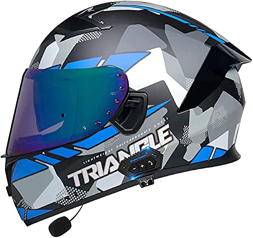 Klapphelm Bluetooth Motorrad-Helm Mit Doppelvisier Sonnenblende DOT/ECE-Zertifizierung Integralhelm Motorradhelm Klapphelm Fullface Rollerhelm Für Damen Herren Erwachsene (Color : F, Größe : M)