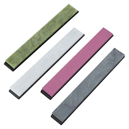 Diamant-Schleifsteine mit Basis für festen Winkel, Körnung, Messerschärfer, 4 Stück, Stahlschleifscheibe,Schleifscheibe aus Stahl