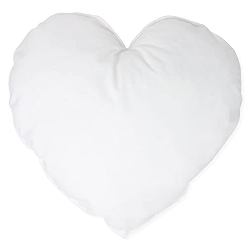 Herzkissen für Sofa oder Bett, dekorativ, Kissen mit Füllung,, Weiß, 40 x 40 cm
