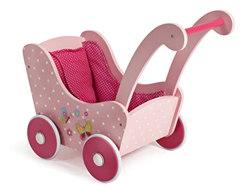 Bayer Chic 2000 425-90 Holz-Puppenwagen, Pink Rosa