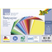 Tonpapier 50 x 70 cm, 100 Blatt - 10 Farben