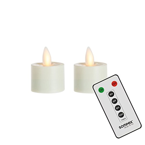 sompex 2er Set Flame LED Teelichter mit Fernbedienung