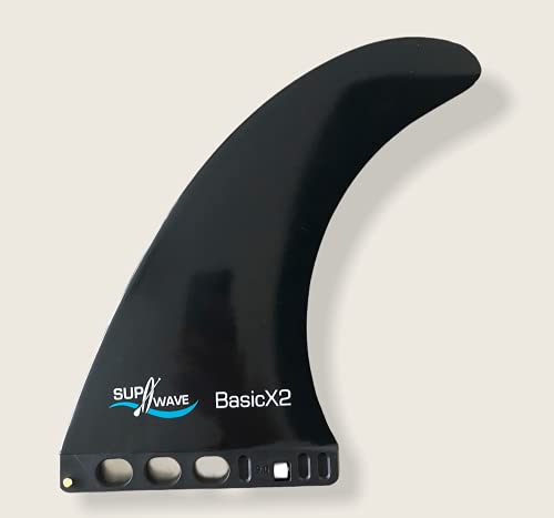 SUPwave Standard Finne Basic X2, 9.0" Click in Fin für US Box Ersatz für Longboard/SUP/Stand Up Paddleboard