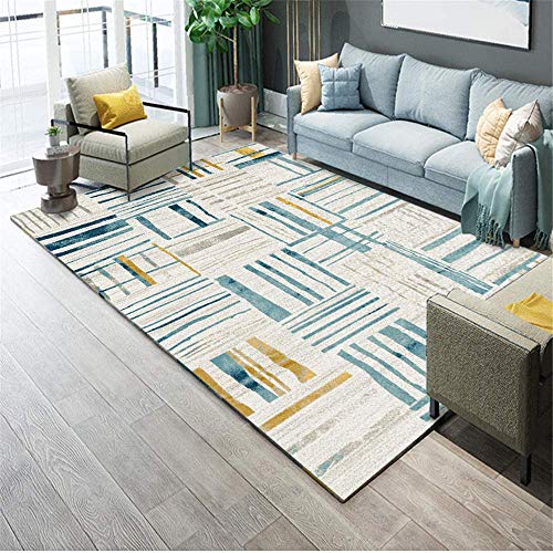 FGDSA Dauerhafter Teppich, schön, Esszimmerteppich, 2-2, weicher Teppich, Blau, 60 x 90 cm