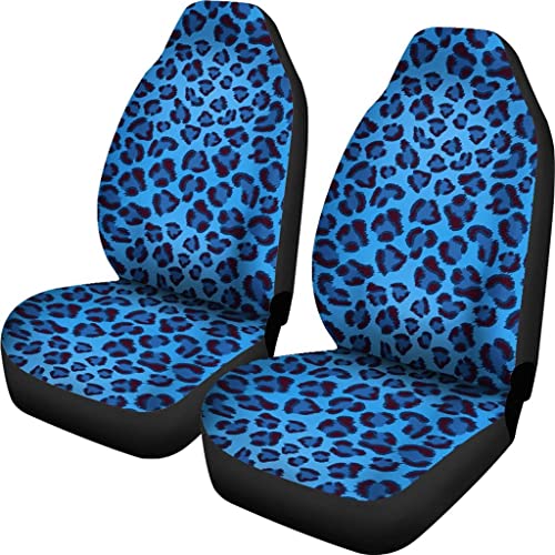 Autositzbezüge 2 Stück, Blaues Gepard Leopard Muster Vordersitzbezüge Universal Sitzbezüge Auto Vordersitze Waschbar Auto Sitzbezüge Für Mann Frau Geschenk