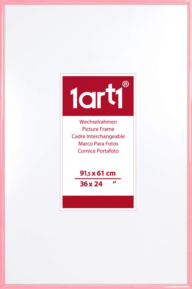 Bilderrahmen Posterrahmen 91 x 61 cm in Retro Rosa für Poster und Plakate in der Größe 91 x 61 cm/moderner Kunststoffrahmen