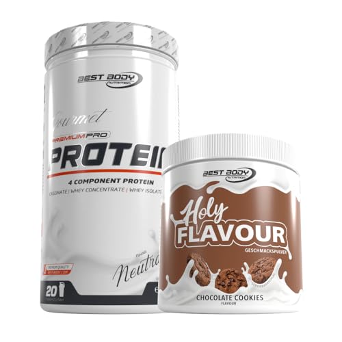 500g Best Body Nutrition Mehrkomponenten Gourmet Protein Pulver Neutral + 250g Holy Flavour (Chocolate Cookies)