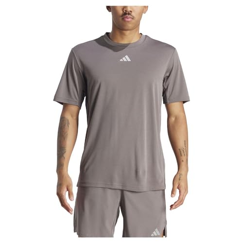 adidas Herren HIIT Workout 3-Streifen T-Shirt, anthrazit, L