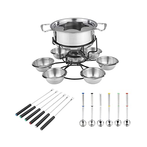 Fondue Set - für 6 Personen, aus Edelstahl