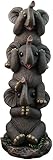 DWK - See No Evil Pachyderms – Stapelbare Baby-Elefanten sehen hören hören sprechen nichts böses dekorative Sammlerfigur Statue Safari Tierwelt Home Decor Garten Akzent 25,4 cm