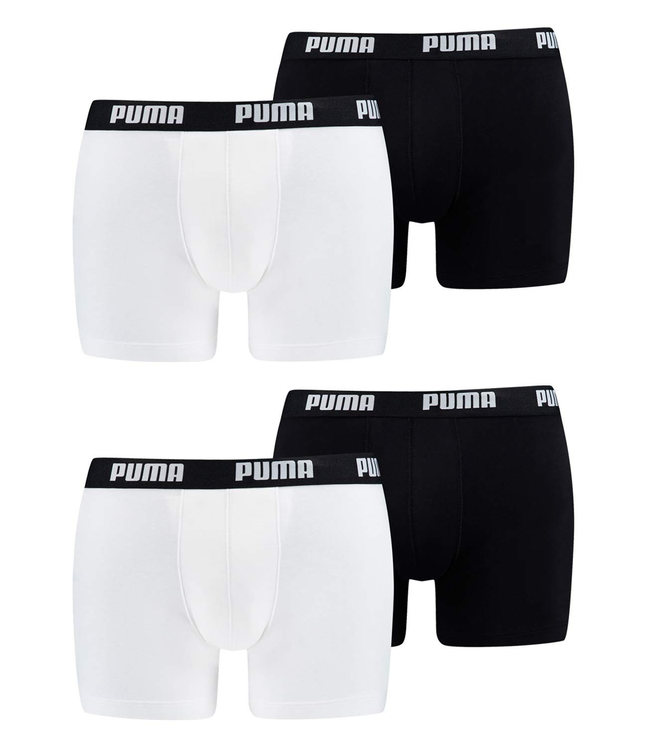 PUMA Herren Boxer Short Boxershort 4er Pack Größe S - XXL White/Black NEU, Größe:XXL