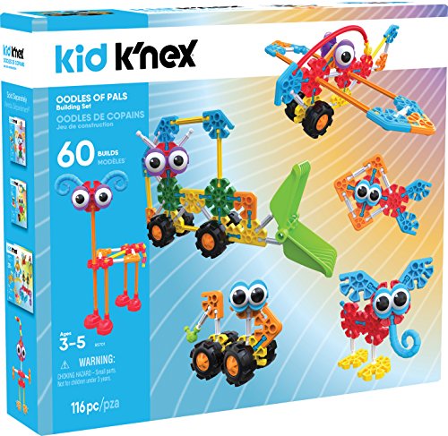 K'NEX 34512 - Bau- und Konstruktionsspielzeug Set Oodles Of Pals, Baukasten Viele Freunde mit 116 Teilen, Konstruktionsset mit Ideen für 60 Modelle, Kid K-Nex Bauset für Kinder von 3 bis 5 Jahre