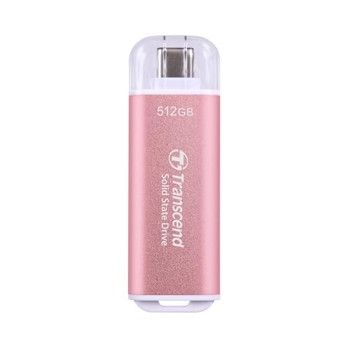 Transcend Portable SSD ESD300P 512GB USB Typ-C 10 Gbit/s PS4/PS5-kompatibel, Rosa – TS512GESD300P