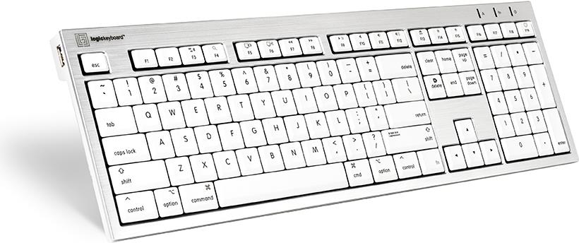 LogicKeyboard SKB-CWMU-FR Tastatur, ALBA FR (Apple Mac) Silber/Weiß/Schwarz