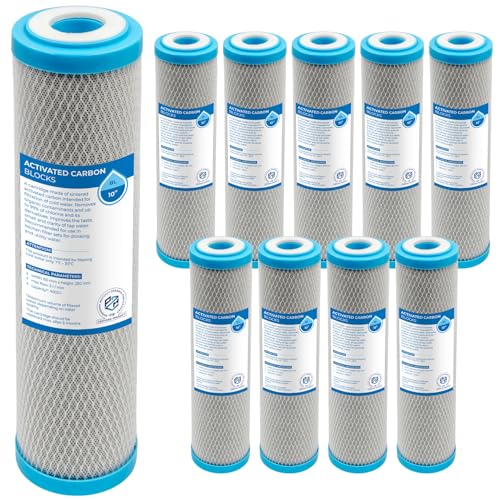 Aktivkohle Wasserfilter 10" Filtereinsatz Filterkartusche Filterpatrone Vorfilter Activkohl (10 Stück, Aktivkohle)