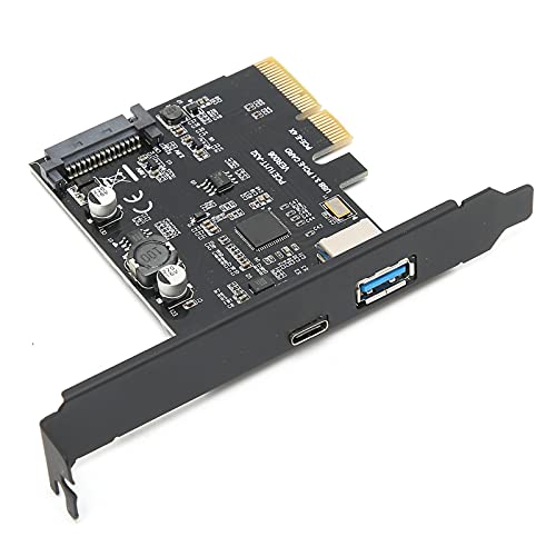Heayzoki USB 3.1 PCI-E-Karte,Typ-C-Erweiterungskarte,Interne Erweiterungskarte Typ-C Typ-A GEN2 für WIN7/8/10/OS X/Linux,Unterstützt Hot-Plug und Instant Start.