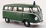 VW T1 Bus, Polizei Deutschland, grün, mit Faltdach, 1962, Modellauto, Fertigmodell, Welly 1:24