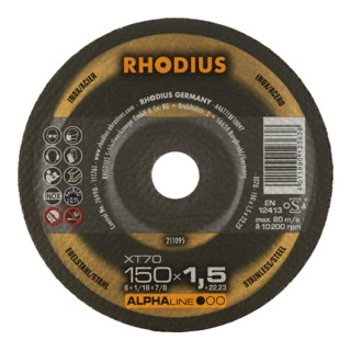 RHODIUS ALPHAline XT70 Extradünne Trennscheibe 150 x 1,5 x 22,23 mm