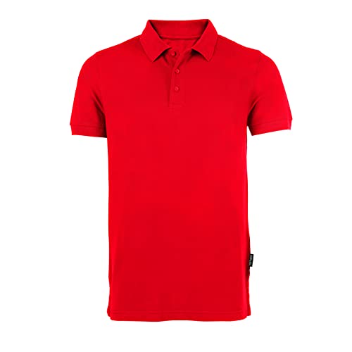 HRM Herren Heavy Polo, rot, Gr. 2XL I Premium Polo Shirt Herren aus 100% Baumwolle I Basic Polohemd bis 60°C waschbar I Hochwertige & nachhaltige Herren-Bekleidung I Workwear