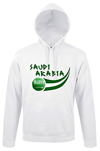 Supportershop Sweatshirt Kapuze Saudi Arabien Herren, Weiß, FR: 2 XL (Größe Hersteller: XXL)