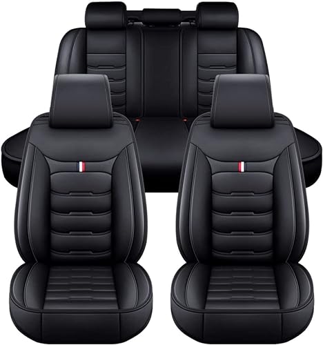 FESTAS Auto Sitzbezüge Sets für Hyundai iX-25 ix25 SUV, 5 Stück Leder Allwetter wasserdichtes Komfortabler Autositzbezug, Full Set Sitzbezüge Accessories,B Black