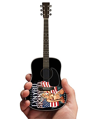 Iconic Concepts Ikonische Lynyrd Skynryd Girl mit Flaggenbild, Mini-Akustikgitarre, Nachbildung (2M-L02-5006)