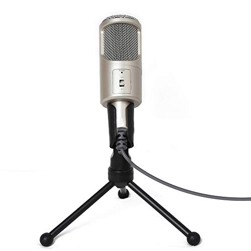 Kondensatormikrofon Podcast Streaming Nierenmikrofon Kit mit Soundkarte Desktop mit Mikrofon-Stativ