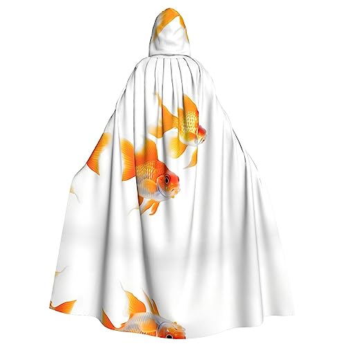 SSIMOO Niedlicher Goldfische Erwachsene Kapuzenumhang Unisex Halloween Kostüm Party Umhang geeignet für Cosplay Karneval