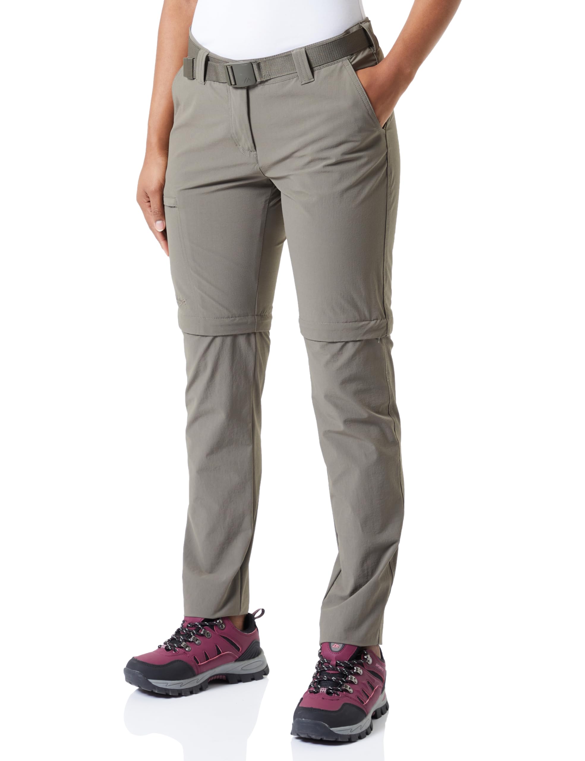 Maier Sports Damen Outdoorhose Inara slim zip, teak, 21, 233026