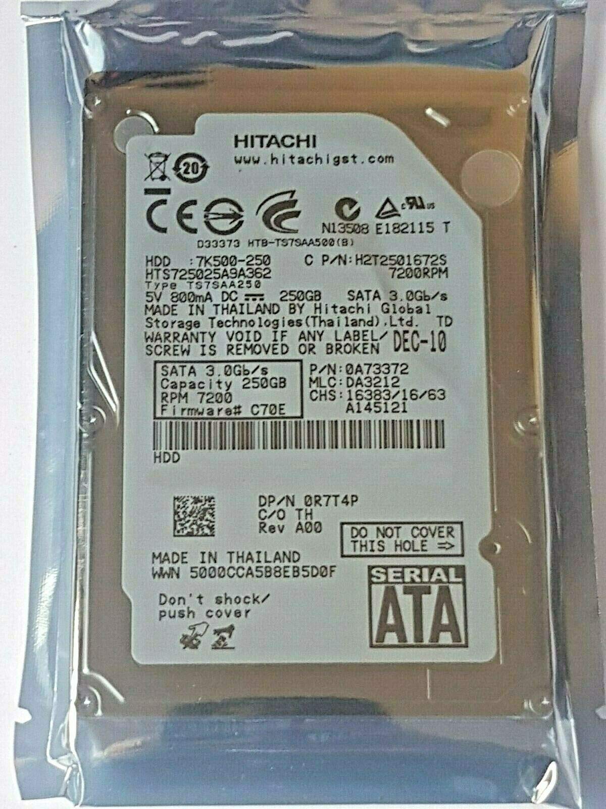 Festplatte 250 GB SATA Hitachi HTS725025A9A362 7200rpm 16MB interne 2.5"