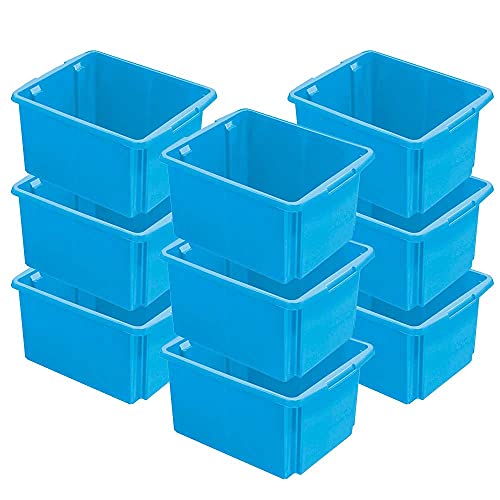 BRB 12x Aufbewahrungsbox, stapelbar, nestbar, 32 Liter, LxBxH 455x360x245 mm, Polypropylen (PP), blau