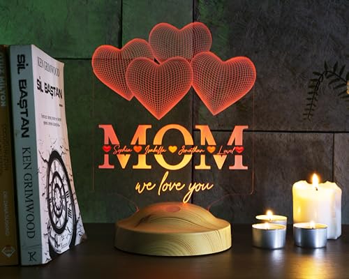 Geschenkelampe Geschenk für Schwiegermutter, personalisiertes Nachtlicht mit Namen Personalisierte Geschenke Mama Lampe Geschenkideen zum Muttertag Geburtstag