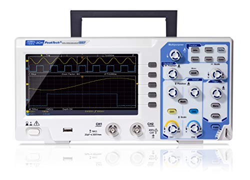 PeakTech P 1337 100 MHz 2-Kanal Digital-Speicher-Oszilloskop mit USB-Schnittstelle, 15 W, 240 V