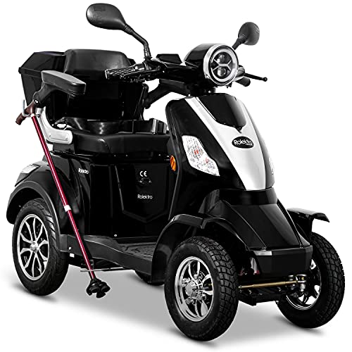 Rolektro E-Quad 25 km/h Elektromobil Schwarz - 4-Rad Elektroroller 1000W - RW 50km - Koffer Rückwärtsgang USB EU-Zulassung
